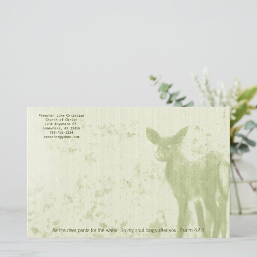 Christliche Hirschpflanzen für die Wasserscheide Briefpapier (Stehend Vorderseite)