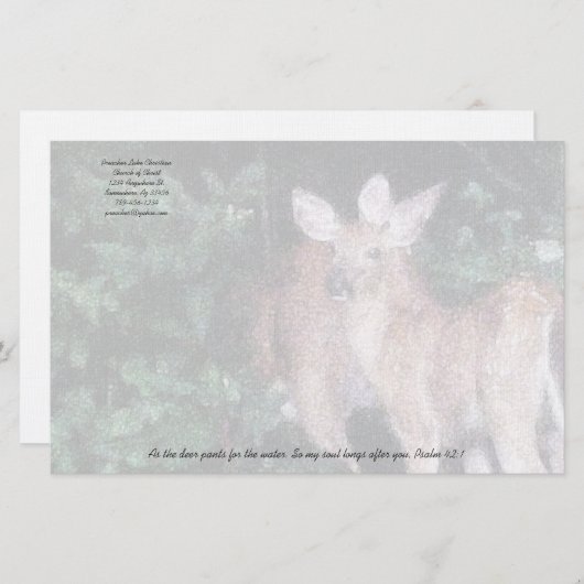 Christliche Hirschpflanzen für die Wasserscheide Briefpapier (Vorne/Hinten)