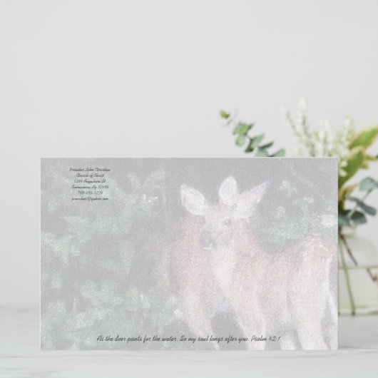 Christliche Hirschpflanzen für die Wasserscheide Briefpapier (Stehend Vorderseite)