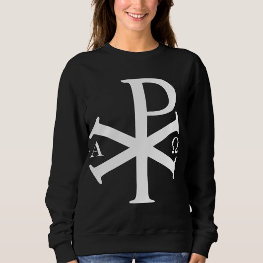 Christliche Historie Alpha Omega Chi Rho byzantine Sweatshirt (Vorderseite)