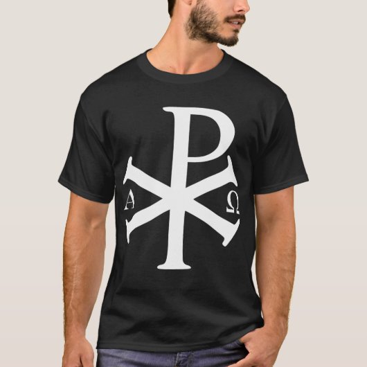 Christliche Historie Alpha Omega Chi Rho byzantine T-Shirt (Vorderseite)