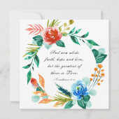 Christliche Hochzeit der Blauen Blüte Einladung (Rückseite)