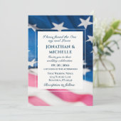 Christliche Hochzeit der Patriotischen Amerikanisc Einladung (Stehend Vorderseite)
