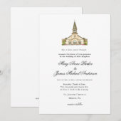 Christliche Hochzeit der Wasserfarbenkapelle Einladung (Vorne/Hinten)