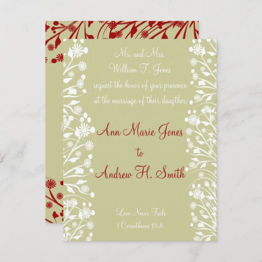 Christliche Hochzeit Einladung Orange White Taupe (Vorne/Hinten)