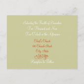 Christliche Hochzeit Einladung Orange White Taupe (Rückseite)