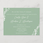 Christliche Hochzeit Grün und Blau Einladungspostkarte (Vorderseite)