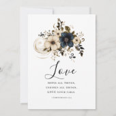 Christliche Hochzeit in der Weißen Dunkelgrauen Bl Einladung (Rückseite)