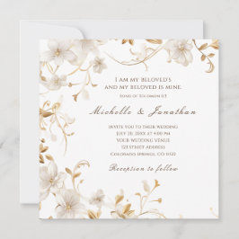 Christliche Hochzeit in der White Floral Bible Ver Einladung