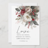 Christliche Hochzeit in Red Silver Einladung (Rückseite)