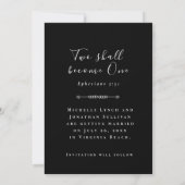 Christliche Hochzeit in Schwarz/Weiß-Foto Save The Date (Rückseite)