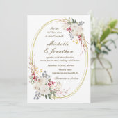 Christliche Hochzeit in Weißrosen Einladung (Stehend Vorderseite)