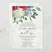 Christliche Hochzeit mit Blauer Blütenfarbe Einladung (Vorne/Hinten)