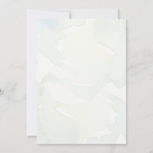 Christliche Hochzeit mit Blauer Blütengrün Einladung (Rückseite)