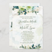 Christliche Hochzeit mit Blumen und Blumen Einladung (Vorne/Hinten)