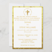 Christliche Hochzeit mit Gold Einladung (Vorderseite)