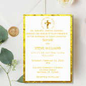 Christliche Hochzeit mit Gold Einladung