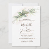 Christliche Hochzeit mit grünem Gold Einladung (Vorderseite)