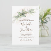 Christliche Hochzeit mit grünem Gold Einladung (Stehend Vorderseite)