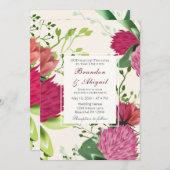 Christliche Hochzeit mit rosa grüner Klee Einladung (Vorne/Hinten)