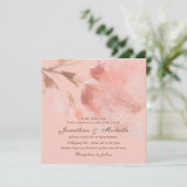 Christliche Hochzeit mit rosa Rose Einladung (Stehend Vorderseite)