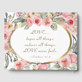 Christliche Hochzeit mit weichem Blütengoldrahmen Gästebuch (Rückseite)