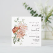 Christliche Hochzeit mit weichem Rosa Blütengrün Einladung (Stehend Vorderseite)