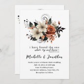 Christliche Hochzeit mit weißem Pfirsich Einladung (Vorne/Hinten)