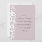 Christliche Hochzeit mit weißem Sketch Einladung (Rückseite)