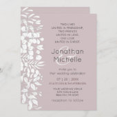 Christliche Hochzeit mit weißem Sketch Einladung (Vorne/Hinten)