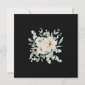 Christliche Hochzeit mit weißen Rosen auf der Blac Einladung (Rückseite)