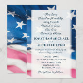 Christliche Hochzeit unter patriotischer amerikani Einladung (Vorne/Hinten)
