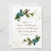 Christliche Hochzeit von Pinienwäldern Einladung (Rückseite)