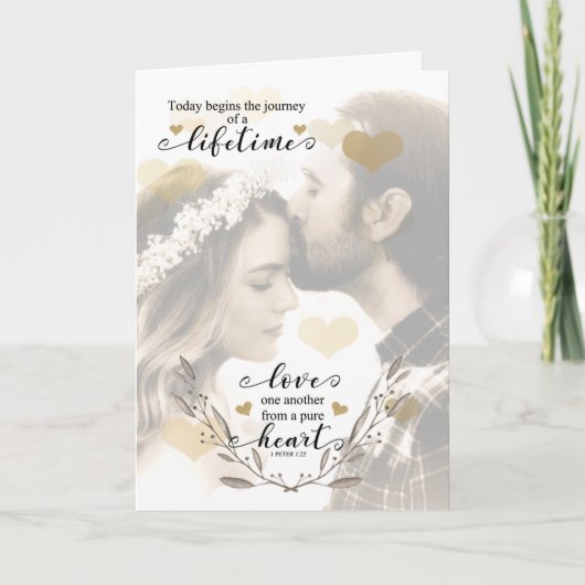 Christliche Hochzeiten Glückwunsch Braut und Bräut Karte (Vorderseite)