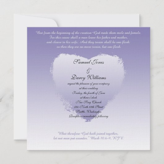 Christliche Hochzeits-Einladung Einladung (Vorderseite)