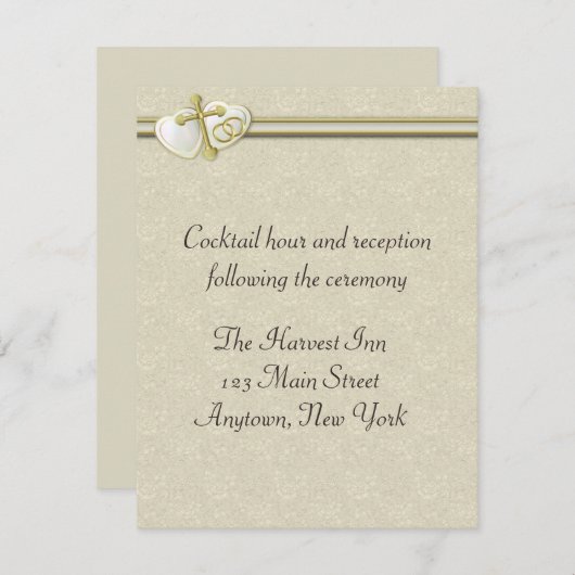 Christliche Hochzeits-Empfangs-Karte Einladung (Vorne/Hinten)