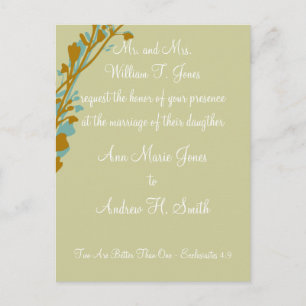 Christliche Hochzeitseinladung Carmel und Blue Einladungspostkarte