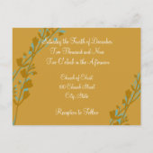 Christliche Hochzeitseinladung Carmel und Blue Einladungspostkarte (Rückseite)