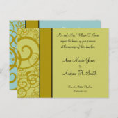 Christliche Hochzeitseinladung in tiefblauem Meer Einladungspostkarte (Vorne/Hinten)