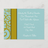 Christliche Hochzeitseinladung in tiefblauem Meer Einladungspostkarte (Rückseite)