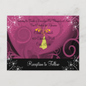 Christliche Hochzeitseinladung Plum Cala Lily Einladungspostkarte (Rückseite)