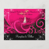 Christliche Hochzeitseinladung Rasberry Cala Lily Einladungspostkarte (Rückseite)