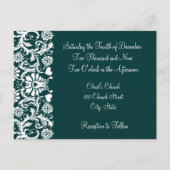 Christliche Hochzeitseinladung Tiefe Aquamarin Einladungspostkarte (Rückseite)