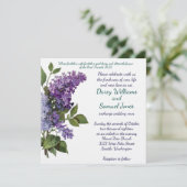 Christliche Hochzeitseinladung - Vintage Lilacs Einladung (Stehend Vorderseite)