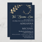 Christliche Hochzeitseinladung von Navy Blue Einladung (Vorne/Hinten)