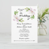 Christliche Hochzeitseinladung Wasserfarben Magnol Einladung (Stehend Vorderseite)