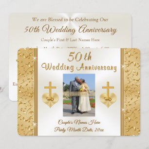 Christliche Hochzeitseinladungen zum 50-jährigen J Einladung