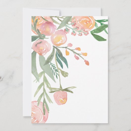 Christliche Hochzeitsflora und -koralle Einladung (Rückseite)