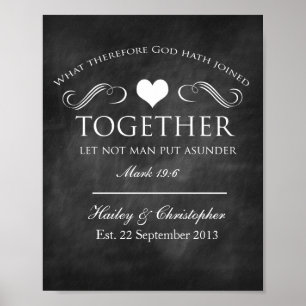 Christliche Hochzeitskartentafel Poster