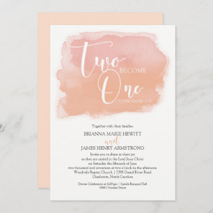 Christliche Hochzeitwatercolor-Korallen-Schatten Einladung